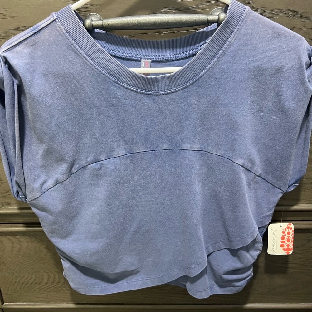 Free People Lavender Cropped Crewneck Tee